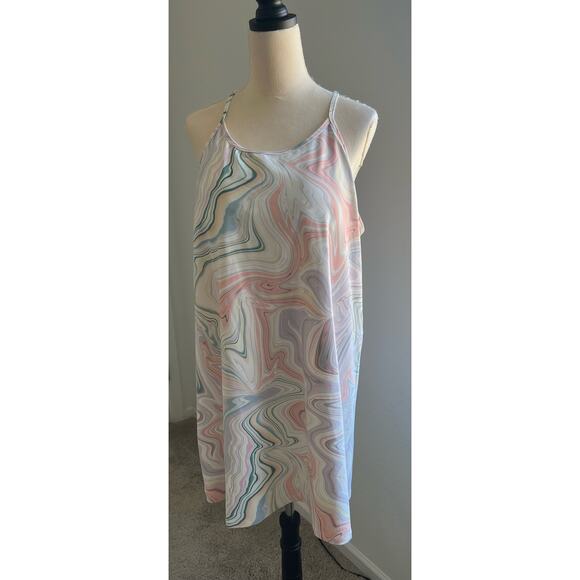 Old Navy Sleeveless PowerSoft Performance Racer-Back Multicolor Swing Dress 2X - Picture 2 of 11